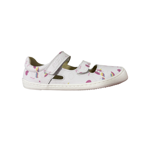 Sandalia blanca de Unicornios Flexi Nens con contrafuerte