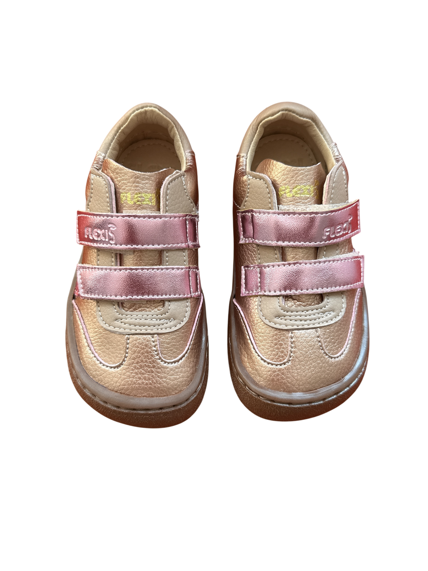 Zapatos infantiles respetuosos veganos nude y rosa con purpurina – piel sintética – Flexi Nens – Tallas 25 a 34