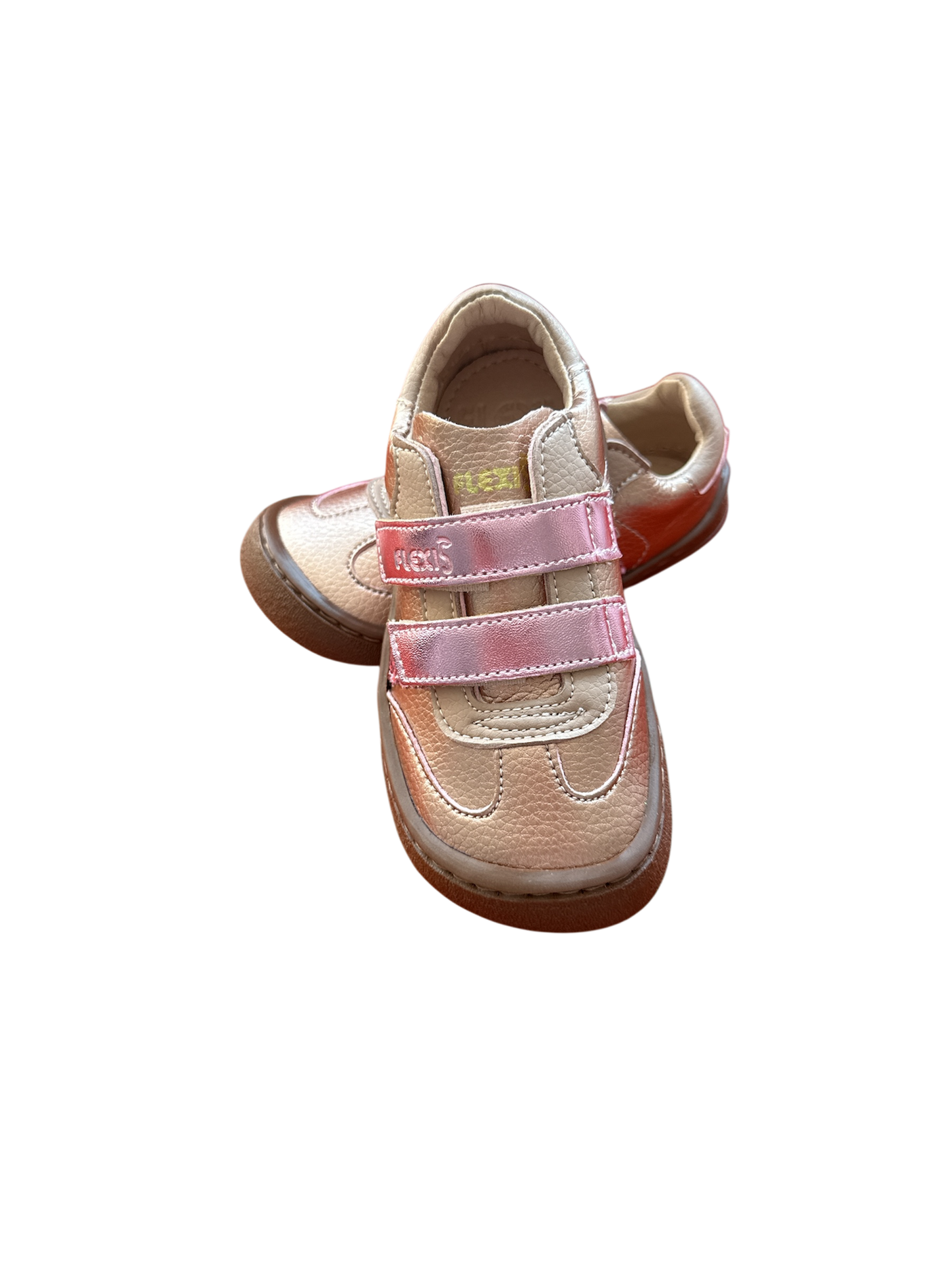 Zapatos infantiles respetuosos veganos nude y rosa con purpurina – piel sintética – Flexi Nens – Tallas 25 a 34